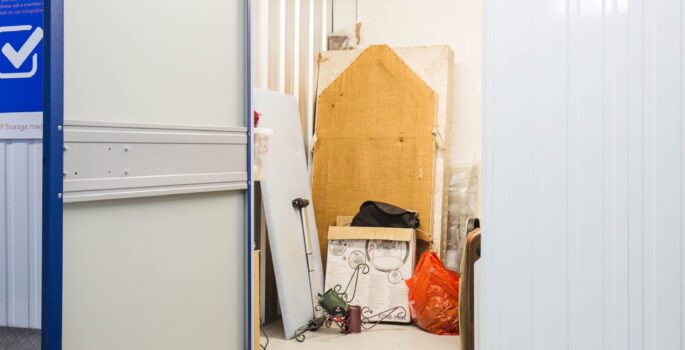 A wigwam storage unit with business inventory