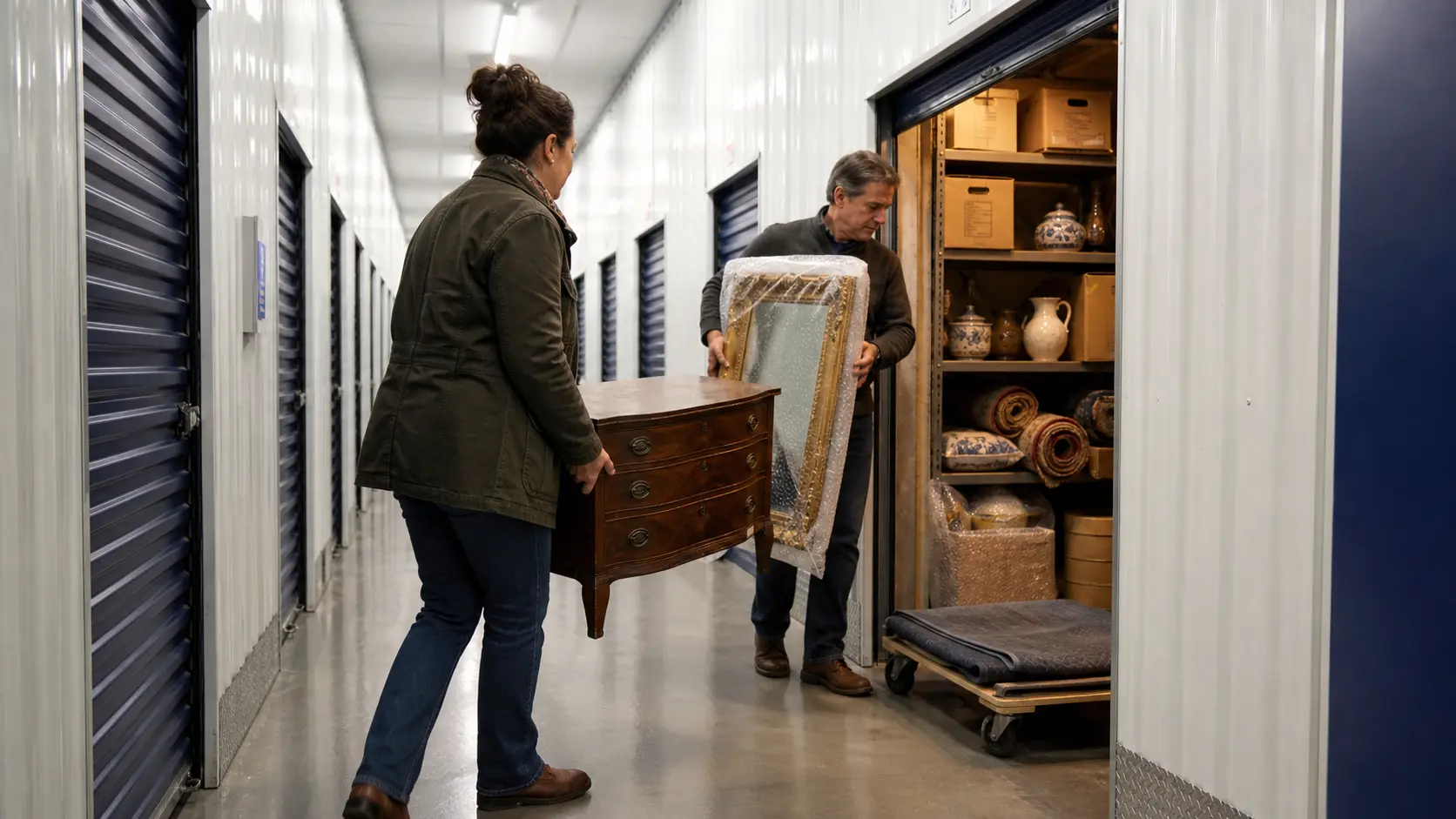 Storing personal effects in self storage