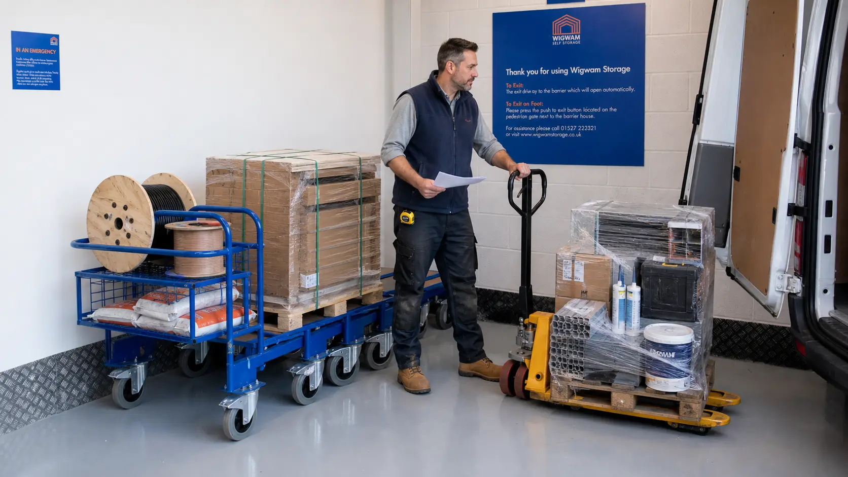 A builder using Wigwam self storage